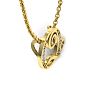 Letter Q Diamond Initial Necklace In Yellow Gold With 6 Diamonds Image-4