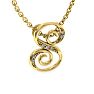 Letter S Diamond Initial Necklace In Yellow Gold With 6 Diamonds Image-2