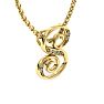 Letter S Diamond Initial Necklace In Yellow Gold With 6 Diamonds Image-3