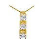 Impressive 1 1/2ct Three Diamond Pendant in 14k Yellow Gold Image-3
