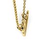 Letter V Diamond Initial Necklace In Yellow Gold With 6 Diamonds Image-5