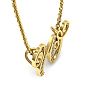 Letter W Diamond Initial Necklace In Yellow Gold With 6 Diamonds Image-4