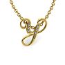 Letter Y Diamond Initial Necklace In Yellow Gold With 6 Diamonds Image-1