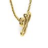 Letter Y Diamond Initial Necklace In Yellow Gold With 6 Diamonds Image-4