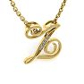 Letter Z Diamond Initial Necklace In Yellow Gold With 6 Diamonds Image-2
