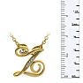 Letter Z Diamond Initial Necklace In Yellow Gold With 6 Diamonds Image-6