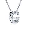 Letter G Diamond Initial Necklace In 14K White Gold With 13 Diamonds Image-2