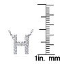 Letter H Diamond Initial Necklace In 14K White Gold With 13 Diamonds Image-4
