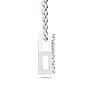 Letter I Diamond Initial Necklace In 14K White Gold With 13 Diamonds Image-3