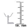 Letter L Diamond Initial Necklace In 14K White Gold With 13 Diamonds Image-4