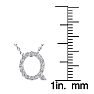 Letter Q Diamond Initial Necklace In 14K White Gold With 13 Diamonds Image-4