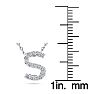 Letter S Diamond Initial Necklace In 14K White Gold With 13 Diamonds Image-4