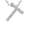 Letter T Diamond Initial Necklace In 14K White Gold With 13 Diamonds Image-1