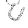 Letter U Diamond Initial Necklace In 14K White Gold With 13 Diamonds Image-1