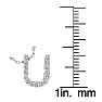 Letter U Diamond Initial Necklace In 14K White Gold With 13 Diamonds Image-4