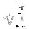 Letter V Diamond Initial Necklace In 14K White Gold With 13 Diamonds Image-4