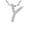 Letter Y Diamond Initial Necklace In 14K White Gold With 13 Diamonds Image-1