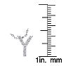 Letter Y Diamond Initial Necklace In 14K White Gold With 13 Diamonds Image-4