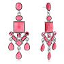 Passiana Chandelier Crystal Earrings, Pink Image-1