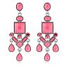 Passiana Chandelier Crystal Earrings, Pink Image-2
