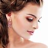Passiana Chandelier Crystal Earrings, Pink Image-4