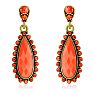 Drop Crystal Earrings, Orange Image-2