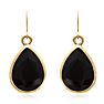 18 Carat Pear Shape Black Onyx Crystal Earrings Image-2