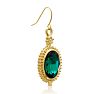 Regal 20 Carat Oval Shape Crystal Emerald Necklace With Free Matching Earrings.  Magnificent Huge, Beautiful Crystals! Image-3