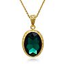Regal 20 Carat Oval Shape Crystal Emerald Necklace With Free Matching Earrings.  Magnificent Huge, Beautiful Crystals! Image-5
