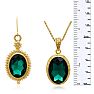 Regal 20 Carat Oval Shape Crystal Emerald Necklace With Free Matching Earrings.  Magnificent Huge, Beautiful Crystals! Image-8