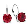 5 1/2 Carat Created Ruby Drop Earrings Image-1
