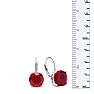 5 1/2 Carat Created Ruby Drop Earrings Image-3