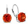 5 1/2ct Created Padparadscha Sapphire Drop Earrings
 Image-1