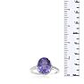 3 Carat Oval Shape Created Tanzanite and Diamond Halo Ring In Sterling Silver Image-6