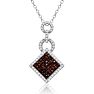 1/4 Carat Chocolate Bar Champagne and White Diamond Pave Necklace In Sterling Silver, 18 Inches Image-1
