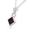 1/4 Carat Chocolate Bar Champagne and White Diamond Pave Necklace In Sterling Silver, 18 Inches Image-2