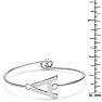 Initial "A" Bangle Bracelet With Cubic Zirconia Accent Image-4