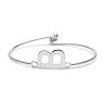 Initial "B" Bangle Bracelet With Cubic Zirconia Accent Image-1
