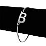 Initial "B" Bangle Bracelet With Cubic Zirconia Accent Image-3