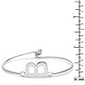 Initial "B" Bangle Bracelet With Cubic Zirconia Accent Image-4