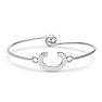 Initial "C" Bangle Bracelet With Cubic Zirconia Accent Image-1