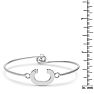 Initial "C" Bangle Bracelet With Cubic Zirconia Accent Image-4