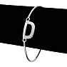 Initial "D" Bangle Bracelet With Cubic Zirconia Accent Image-3