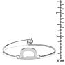 Initial "D" Bangle Bracelet With Cubic Zirconia Accent Image-4