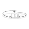 Initial "E" Bangle Bracelet With Cubic Zirconia Accent Image-1