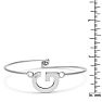 "G" Initial Bangle Bracelet With Cubic Zirconia Accent Image-4