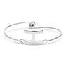 Initial "H" Bangle Bracelet With Cubic Zirconia Accent Image-1