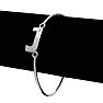 Initial "J" Bangle Bracelet With Cubic Zirconia Accent Image-3