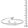 Initial "J" Bangle Bracelet With Cubic Zirconia Accent Image-4