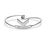 Initial "K" Bangle Bracelet With Cubic Zirconia Accent Image-1
